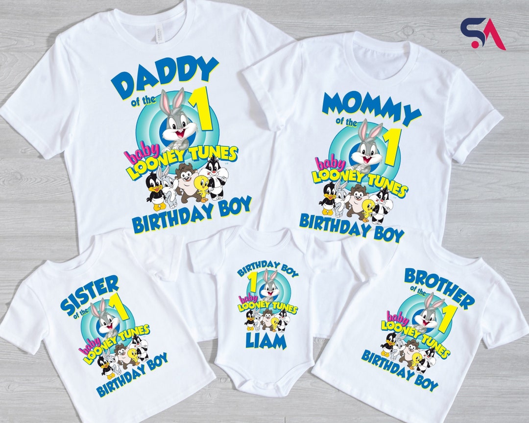 Camiseta personalizada de cumpleaños familiar de los Looney Tunes, camiseta  de los Looney Tunes, camiseta de cumpleaños personalizada, camiseta