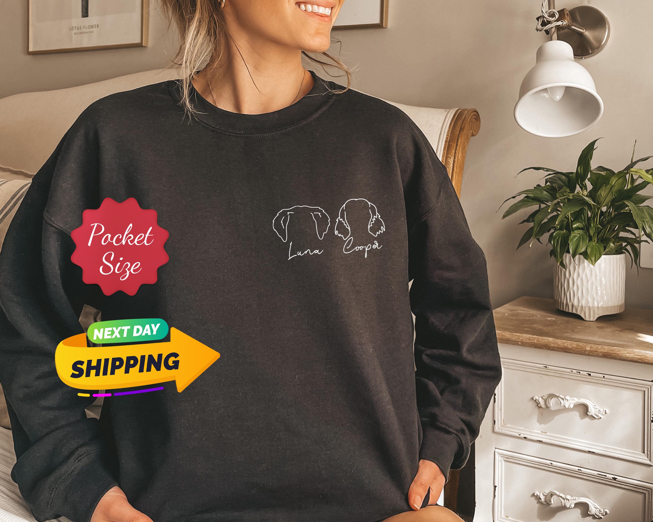 Custom Dog Ears Sweatshirt, Personalized Dog Ears Sweatshirt with Name, Pet Lovers Hoodie, Dog Mom Gift Shirt, Pet Lovers Gift, Dog Owner