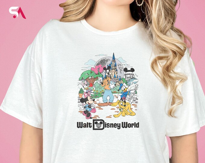 Retro Walt Disneyworld Shirt, Vintage Disneyworld Sweatshirt, Mickey And Friends Hoodie, Retro Disney Shirt, Disney 2025 Trip T-Shirt