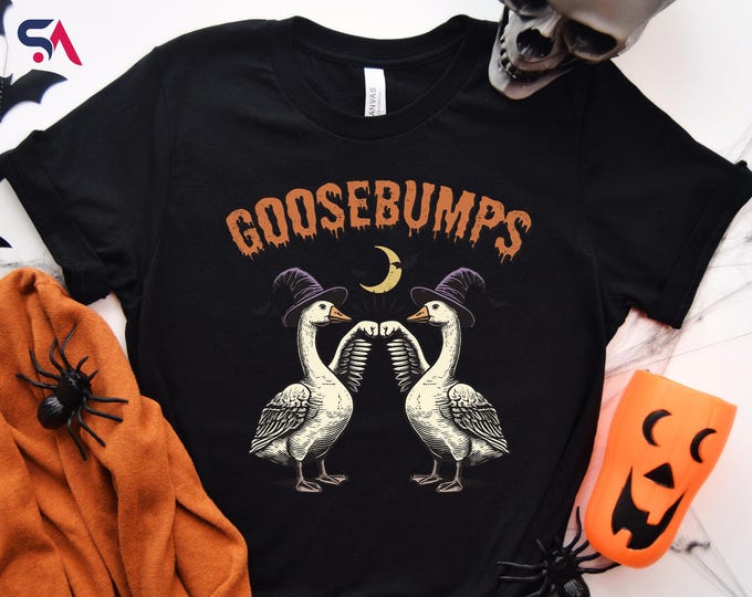Funny Goose Bumps Halloween Shirt,  Trendy Halloween Gift, Retro Goose Pumps Shirt, Best Girly Halloween Gift, Retro Goose Pumps Sweatshirt