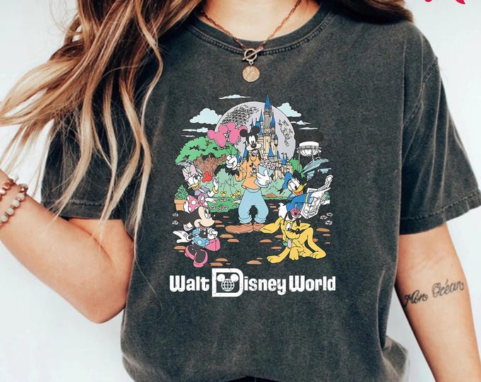 Retro Walt Disneyworld Comfort Colors Shirt, Vintage Disneyworld Shirt, Mickey And Friends Shirt, Retro Disney Shirt, Disney 2025 Trip Tee