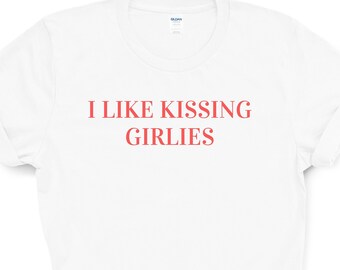 Me gusta besar a las chicas LGBT Shirt, Shirt for Lesbian Pride, WLW T-Shirts, Gay Pride Shirts Gen Z Pride Shirt, Gift for Gay Girls
