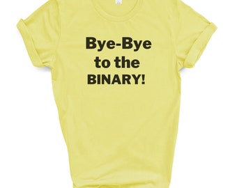 ¡Adiós al binario! Camisa de orgullo, camisa no binaria de apoyo, camiseta trans y no binaria, camiseta de derechos transgénero, andrógino