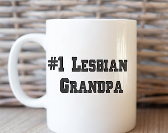 ¡Tazas de abuelo lesbiano número 1! Gran regalo para abuelos lesbianas, abuelos LGBT, familias LGBT, regalo familiar diverso, taza LGBT divertida