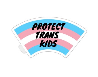 ¡Proteja las pegatinas de corte de beso de Trans Kids! Pegatinas del mes del orgullo, pegatinas LGBTQIA+, pegatinas de activistas transgénero, los derechos trans son derechos humanos