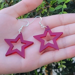 Ruby Red Star Earrings | Star Earrings Set