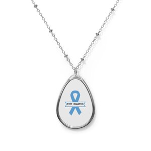 Oval Medical Alert Necklace, type one, medical jewellery.