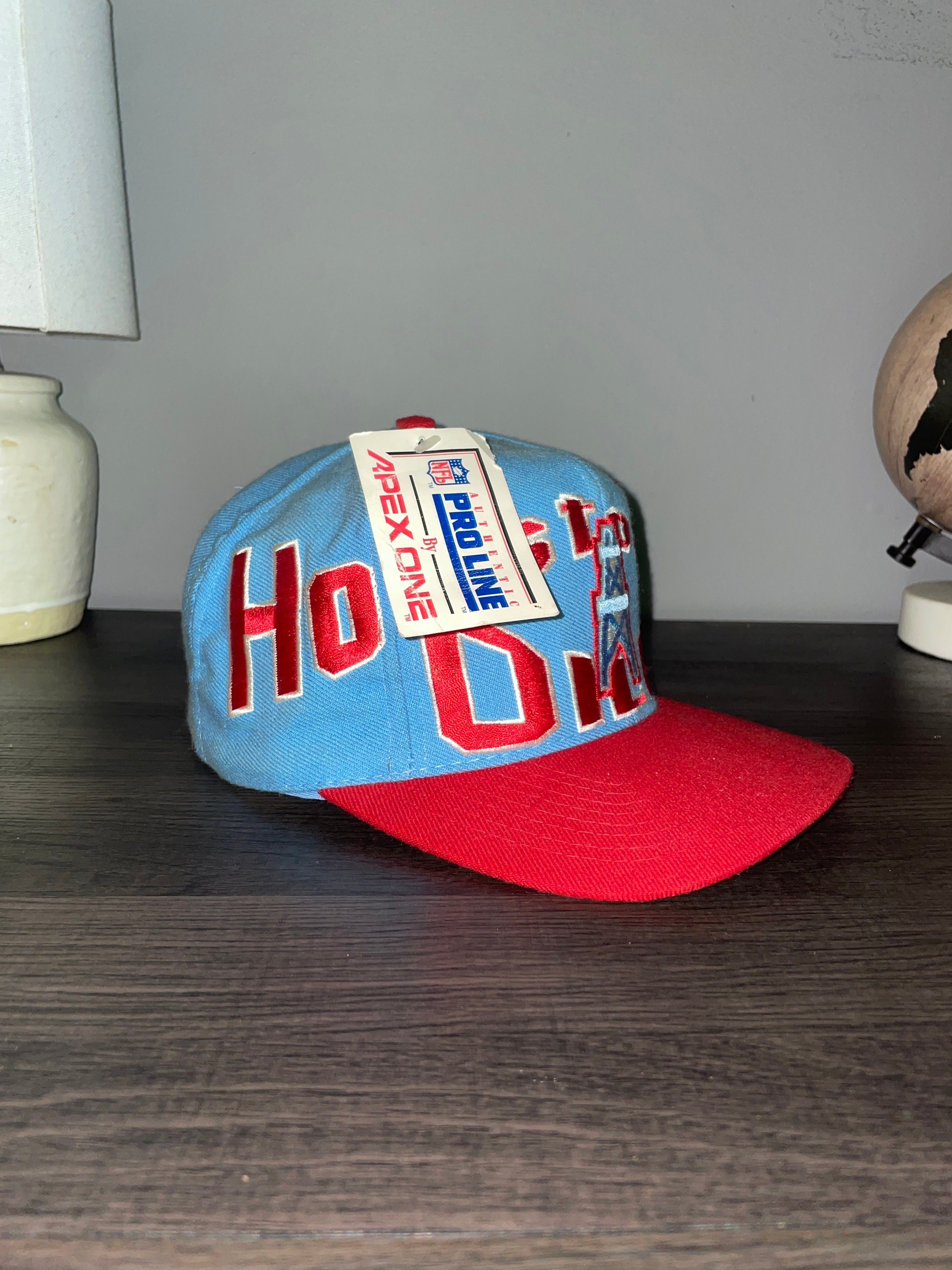 HOUSTON OILERS VINTAGE GRAY & BABY BLUE THROWBACK LOGO HAT CAP SNAPBACK  NEW