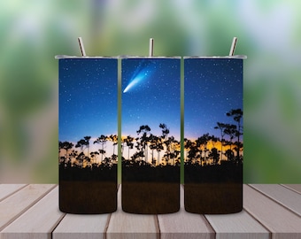 Night Sky Beach Tumbler Sublimation Design (Digital Download)