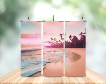Tropical Sunset Beach 20oz Tumbler Wrap (Digital Download)