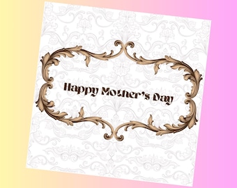 French Regency Mother's Day Card: Golden Baroque Fleur de Lis (PDF file)