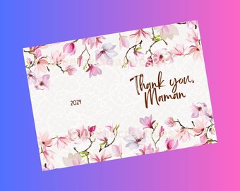 Floral Mother's Day Card Template: Editable PDF Portrait (Digital File)