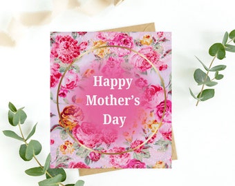 Vintage Floral Mother's Day Card: Bridgerton Style (Digital 5x5 Printable)