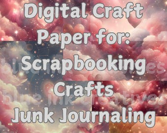 Ethereal Love Heart Digital Paper: Scrapbook & Crafts (PDF)