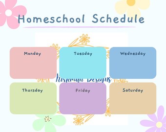 Homeschool Schedule Homeschool organization Homeschool printable Class schedule Digital download Printable schedule