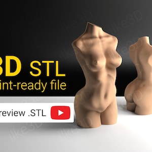 Naked Woman Bust 3D STL shibari model