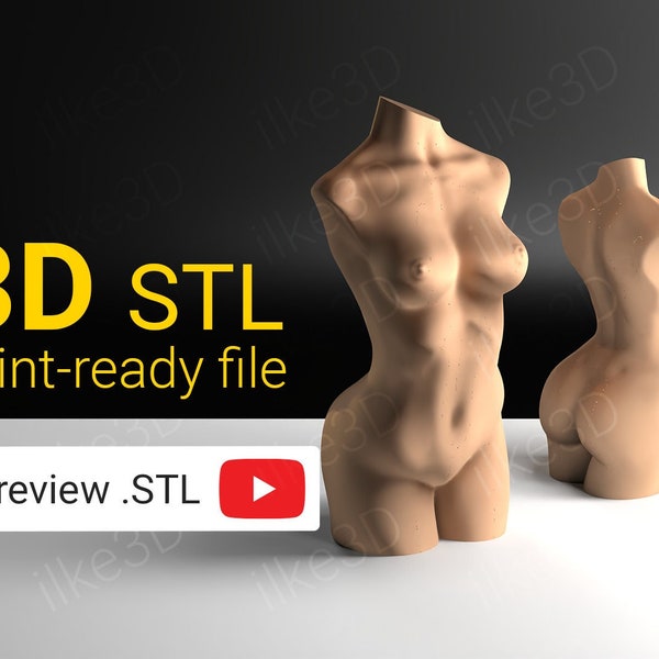 Buste de femme nue modèle 3D STL shibari