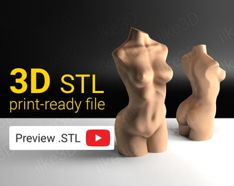 Naked Woman Bust 3D STL shibari model