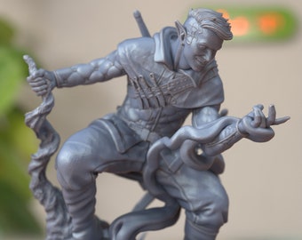 Elf Arcane Trickster Miniature, Haldure Nehal, D&D, DnD, Character Concept, Undead Hunter