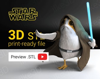 Jedi Porg-vogel Star Wars 3D-printen digitaal STL-bestand