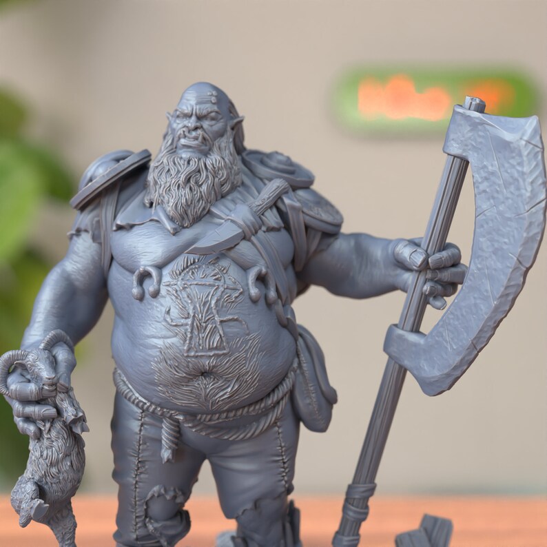 Close-up of Half Ogre Bandit Miniature, showcasing intricate details