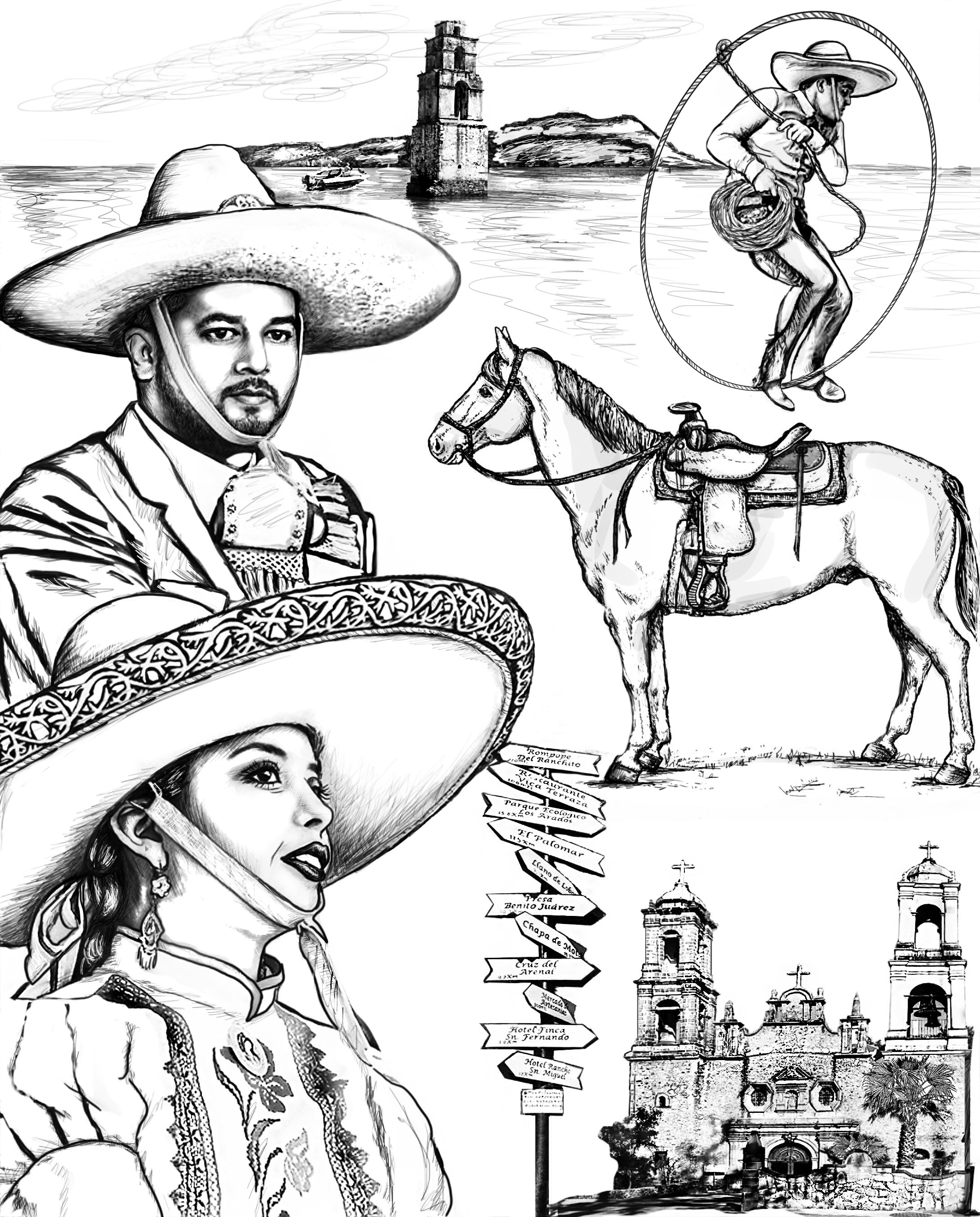 Charro dibujos - Etsy México