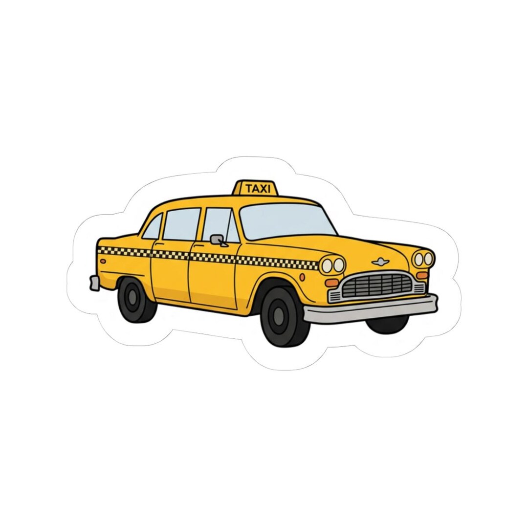 Yellow Cab Sticker Yellow Taxi Cab Sticker | Kiss-cut Vinyl Sticker - Etsy