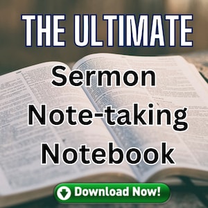 Sermon note taking, capture key scriptures for memorization to help study God&#39;s Word.  Coil bind to produce perfect sermon notebook.
