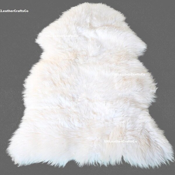 Tappeto SHEEPSKIN Genuine Australian Ivory White 100% Natural Real Sheepskin Fur Area Tappeto (2 x 3 ft. circa)