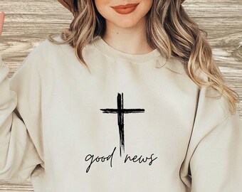 Good News Sweatshirt Love Like Jesus Love Like Jesus Sweatshirt Minimal Christian Shirt Bible Verse Shirt Religious Sweater Faith Sweatshirt