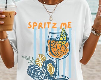 Aperol Spritz Shirt Comfort Colors Aperol Graphic Italian Cocktail Aperitivo Shirt Oysters Tee Italy Summer Shirt Italy Inspired Graphic Tee