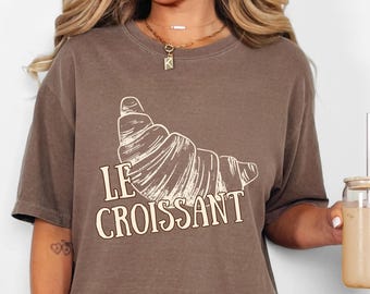 Shirt Le Croissant trendy shirt Franse gebakjes Parijs eten T-shirt koffie Le Croissants Cafe Parijs Frankrijk reiziger brunch espresso grote maten