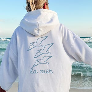 La Mer Hooded Sweatshirt - Mermaid Core Aesthetic, Fisherman Aesthetic, Beachy Sweatshirt, Costal Hoodie, Mermaidcore Clothing, Pinterest