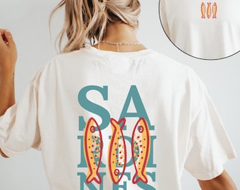 Sardines Graphic Tee Ocean Inspired Style Hipster Sardine Lover Gift Trendy Tin Fish Shirt Anchovies T-shirt Downtown Girl