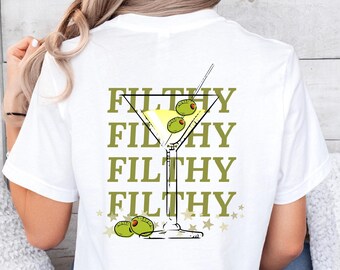 Filthy Martini Shirt Martini Lover Bachelorette Party Shirt Tini Time Preppy Birthday Shirt Old Money Aesthetic Dirty Martini Comfort Colors