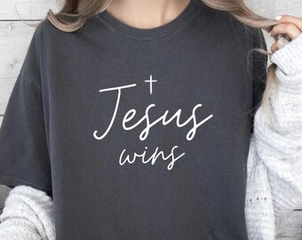 Jesus Wins Shirt Faith Based Shirt Election Shirt Christian Gift Christian gift wife Religious Gift God Clothing Religious Apparel Christian