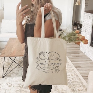 Speech Therapy Tote Bag, Speech Therapist Gift, SLP Bag, Speech Language Pathologist Bag, Speech Therapy, Speech Pathologist