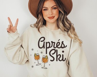 Apres Ski Aperol Spritz Weekend Crewneck Vail Ski Apres Ski Bachelorette Sweatshirt  Winter Sweater Vintage Retro Ski Crewneck Old Money