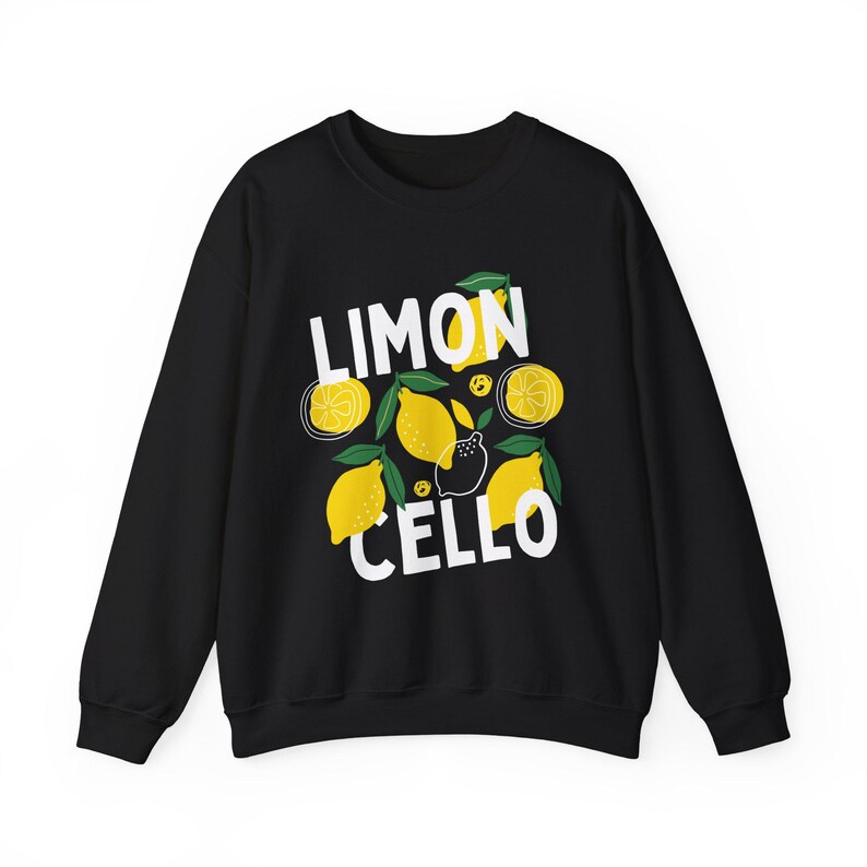 Limoncello Sweatshirt Sweatshirt Tomato Girl Summer Crewneck Coastal Inspired Lemon Shirt La Dolce Vita Italy Amalfi Coast Shirt Plus Sizing Black