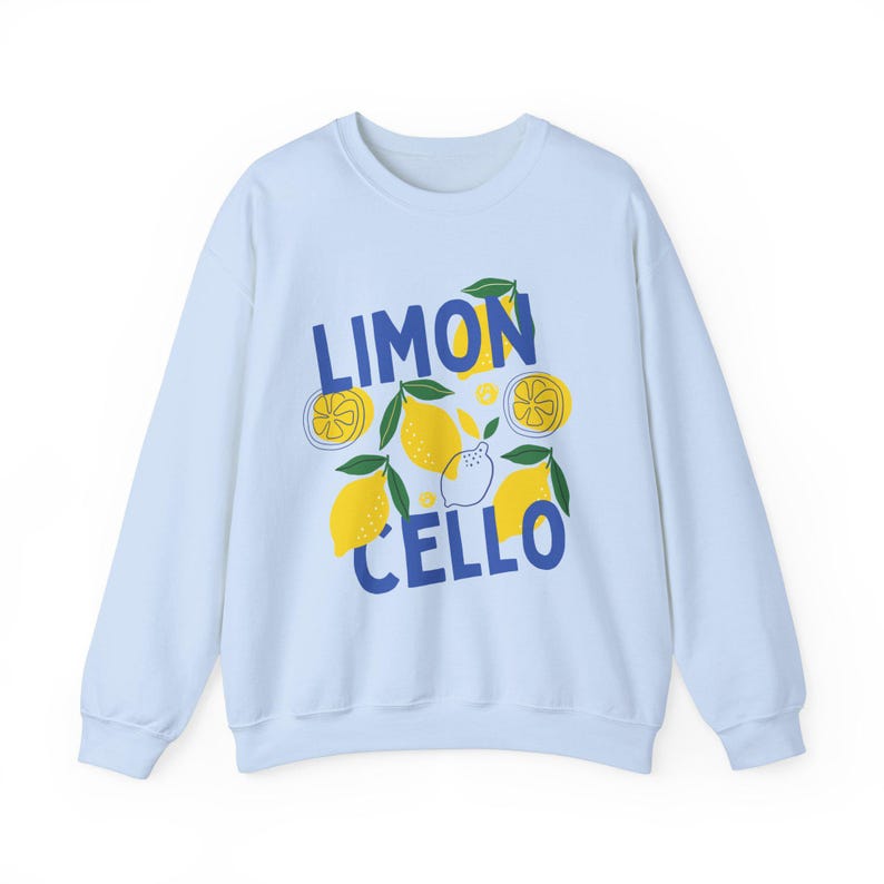 Limoncello Sweatshirt Sweatshirt Tomato Girl Summer Crewneck Coastal Inspired Lemon Shirt La Dolce Vita Italy Amalfi Coast Shirt Plus Sizing Light Blue