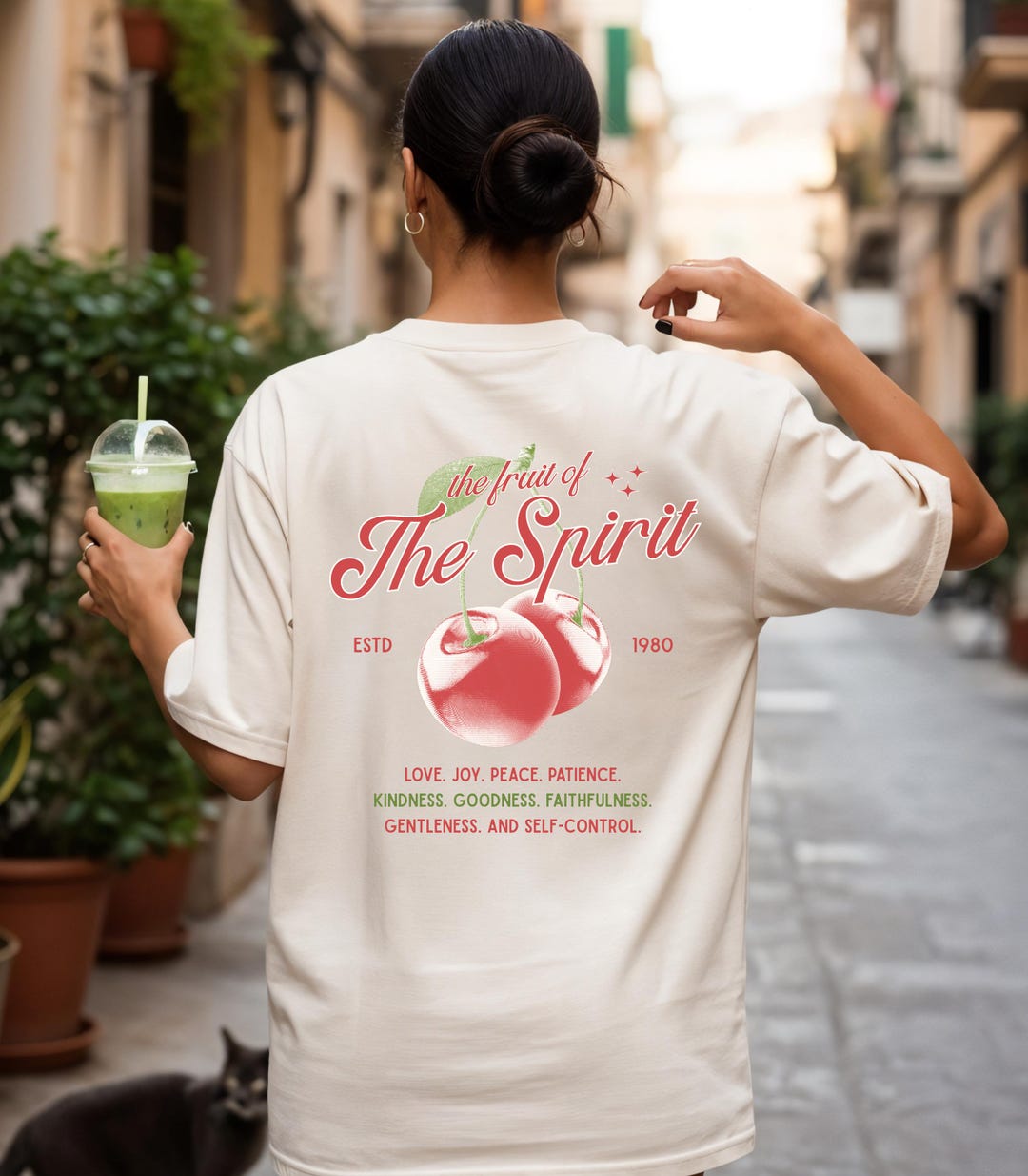 Fruit of the Spirit T-shirt the Cherry Graphic Tee Faith Typography ...
