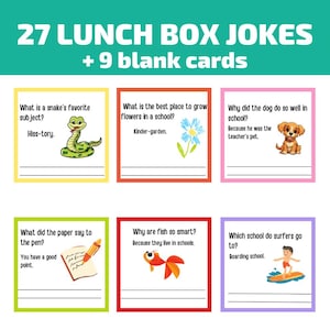 Lunchbox Jokes Printable, Lunch Box Notes, Jokes for kids, Lunchbox Cards, School Jokes, Kids Riddles, Printable Lunch Box Notes, PDF