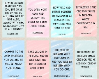 Biglietti di preghiera per la prosperità, biglietti con versetti biblici, biglietti d'ispirazione, mini biglietti con versetti biblici assortiti, biglietti di incoraggiamento, biglietti motivazionali