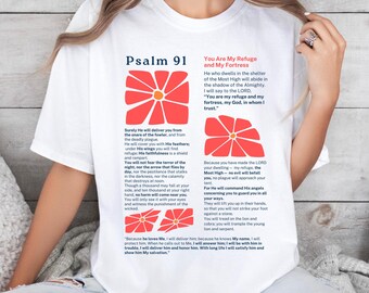 Psalm 91 Bible Verse Shirt Christian Tshirt Vintage Faith Based Christian Clothes Aesthetic Indie Christian Streetwear Jesus Comfort Colors
