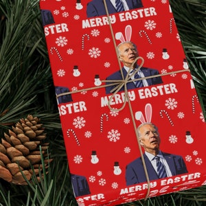  Funny Confused Biden Trump Christmas Wrapping Paper for Gifts -  Make America Great Again - Let's Go Brandon Pro, 24in x 60in : Health &  Household