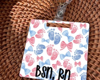 Labor and Delivery Badge Buddy Holder, Gift for L&D Nurse, NICU Nurse Badge, Mother Baby Unit, Pediatric Peds Nurse, Nursery Rn, Postpartum