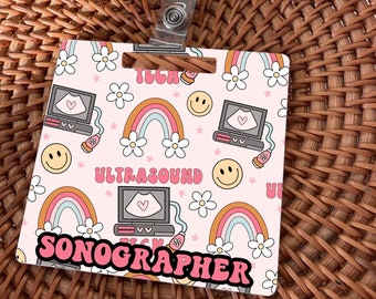 Ultrasound tech badge buddy, RDMS Sonographer Badge Holder, Gift for Sonography Student Grad, Cardiac Sonographer, Echo Tech, MFM