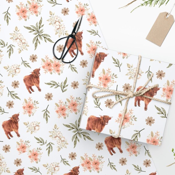 Highland Cow Wrapping Paper Etsy