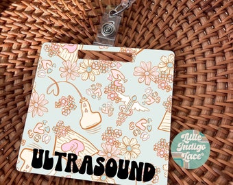 Ultrasound tech badge buddy, RDMS Sonographer Badge Holder, Gift for Sonography Student Grad, Cardiac Sonographer, Echo Tech, MFM, L&D Nurse