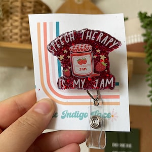 Speech Therapy Is My Jam Badge Reel, Speech language pathologist gift, SLP Medical Badge Reel, Slp badge holder, future slp, med slp